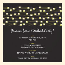 String of Lights Cocktail Party Invitation (black) invitations