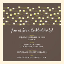 String of Lights Cocktail Party Invitation (brown) invitations