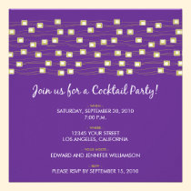 String of Lights Cocktail Party Invite (purple) invitations