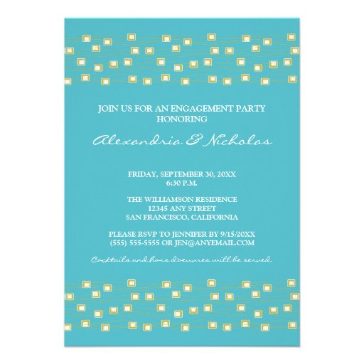 String of Lights Engagement Party Invite (aqua)