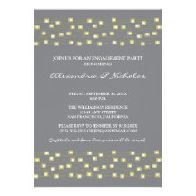 String of Lights Engagement Party Invite (grey)