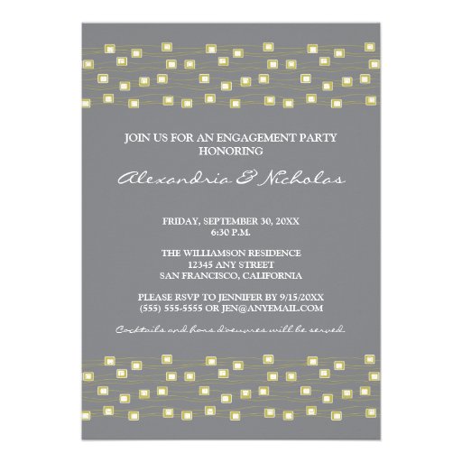 String of Lights Engagement Party Invite (grey)