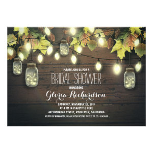 string of lights fall bridal shower invitation