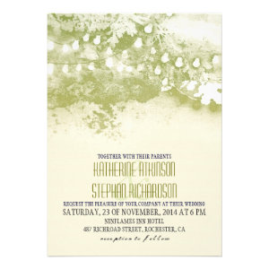string of lights modern rustic wedding invitation