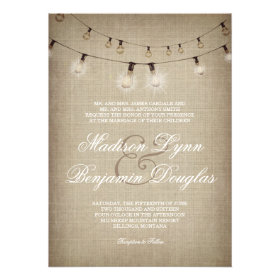 String of Lights Rustic Country Wedding Invitation
