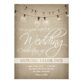String of Lights Rustic Country Wedding Invitation
