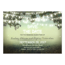 string of lights rustic SAVE THE DATE FLAT CARDS Personalized Invitation