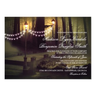 String of Lights Rustic Wedding Invitations