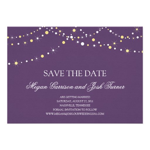 String of Lights Save the Date Personalized Invites