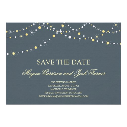 String of Lights Save the Date Invitation