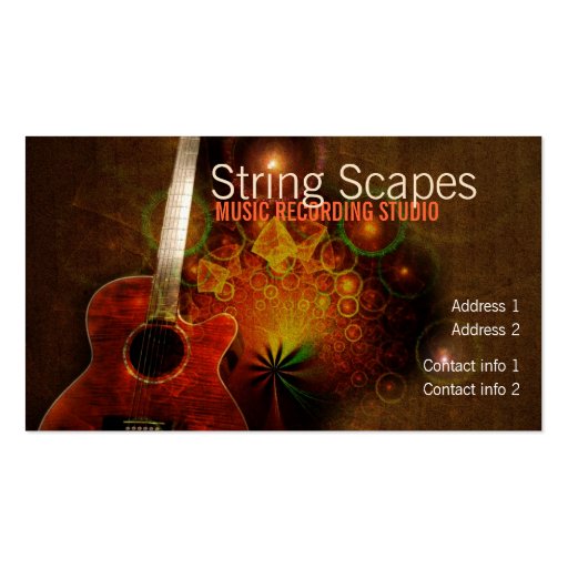 String Scapes Guitar Fractal Business card (front side)
