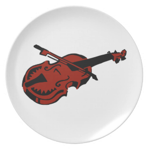 Stringed black dark red instrument violin bow imag plate