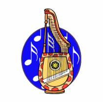 Stringed Harp Guitar Cross Instrument Photo Cutout