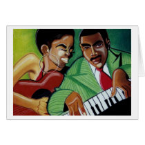 polestarimages, black, urban, african-american, musicians, guitar, piano, love, romance, fun, Card with custom graphic design