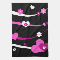 Strings of hearts and flowers american mojo kitchen towels