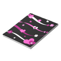 Strings of hearts and flowers notepads