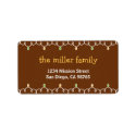 Stringy Christmas lights brown address label label