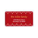 Stringy Christmas lights red address label label