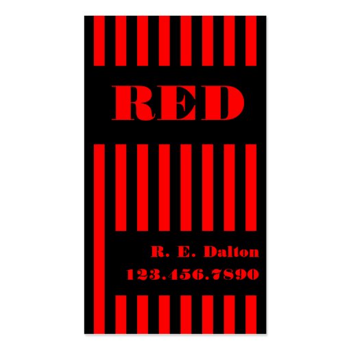 Stripe Black & Red Business Cards