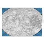 stripe blue frame greeting card