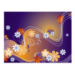 stripe floral card post card