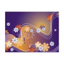 stripe floral card postcards by VioDeSign stripe floral card postcards