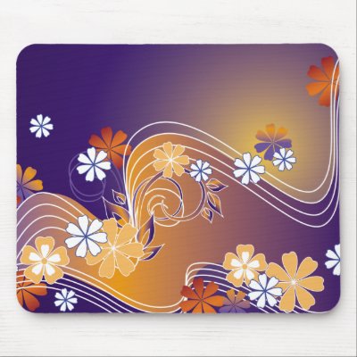 stripe floral design mouse mats by VioDeSign