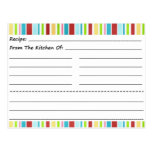 Stripe It Up Blank Recipe Cards Post Cards