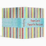 Stripe It Up Recipe Album 3 Ring Binder