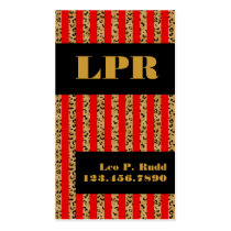 Stripe Leopard & Red business cards by JuJuGarden Stripe Leopard & Red business cards