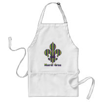 Stripe Mardi Gras Fleur de lis Aprons