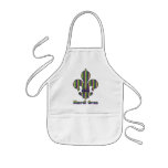Stripe Mardi Gras Fleur de lis Aprons