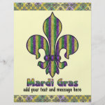 Stripe Mardi Gras Fleur de lis Custom Flyer