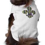 Stripe Mardi Gras Fleur de lis Dog T Shirt