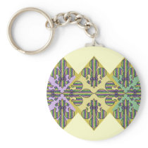 Stripe Mardi Gras Fleur de lis Key Chain