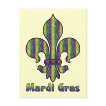 Stripe Mardi Gras Fleur de lis Post Card