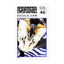 Stripe Me Blue postage by SHASHASHU Stripe Me Blue postage