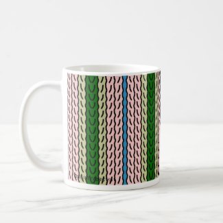 Stripe - pink green - mug mug