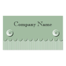 Stripe Scallop and Button Envelope Business Card