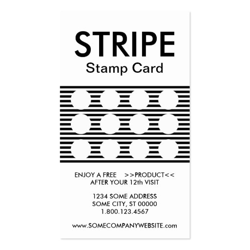 stripe stamp card business card templates (front side)