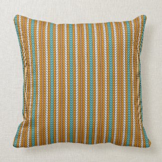 Stripe throw pillow - turquoise/orange throwpillow