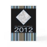 striped 2012 graduation announcement card