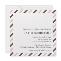 Striped Baby Shower Invitation Template