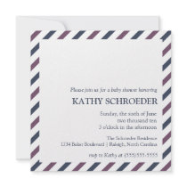 Striped Baby Shower Invitation Template