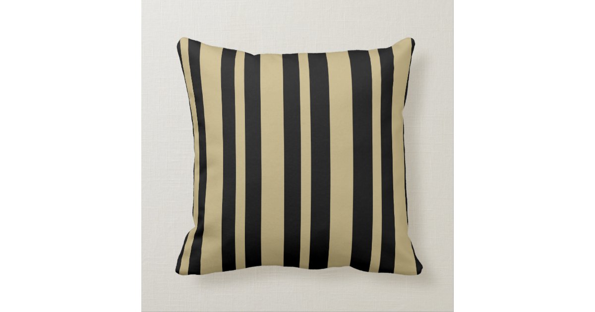 Striped: Beige & Black throw pillow Zazzle
