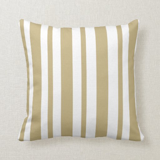 Striped: Beige & White throw pillow Zazzle