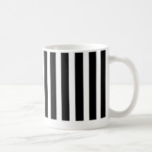striped  black and white mug