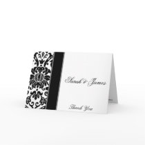 Striped black white and grey damask Wedding set cards