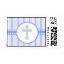 Striped Blue Cross Postage Stamp