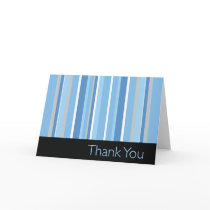 Striped Blue Thank You Card